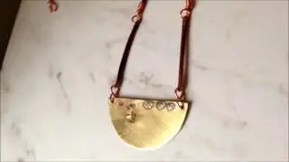 Brass Moon Necklace Handmade Rustic Jewelry