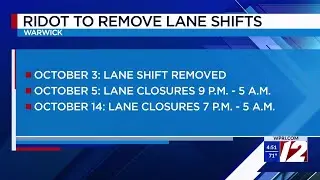 Weekend Traffic: RIDOT removing lane shifts at I-95, Route 4 northbound merge