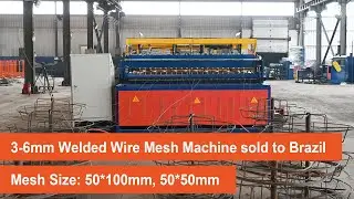 3-6mm Welded Wire Mesh Machine sold to Brazil, Mesh Size:50*100mm, 50*50mm