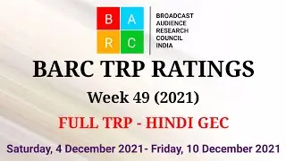 BARC TRP Ratings Week 49 (2021) : Full TRP Report