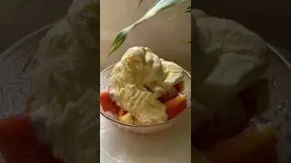 Fruit salad with ice cream #food #fruits #homemade