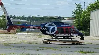 NewsCopter 7 ABC7 NY Startup and Take-off Linden Airport (LDJ) NJ N77NY