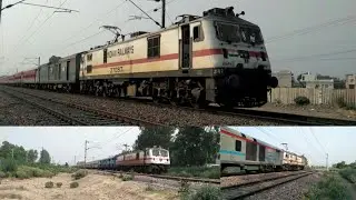 WAP 7 speed action with LHB and ICF couches|| High and low speed action of train||#indianrailways