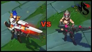 Pulsefire Caitlyn Legendary vs Headhunter Caitlyn Skins Comparison (League of Legends)