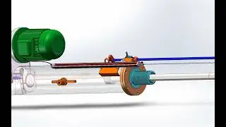 hydraulic linear actuator animation with solenoid direct control valve motion