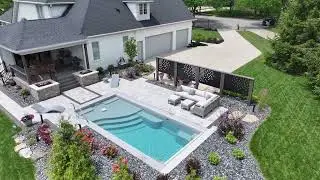 Modern Backyard Design with Pool, Patio, and Outdoor Lounge