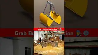 Grab bucket animation 👩&zwj;🔧⚙️ #automobile #animation #mechanical #machine  #3d #cad 🔥