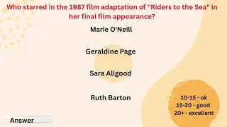 JM Synge- Riders to the Sea MCQS
