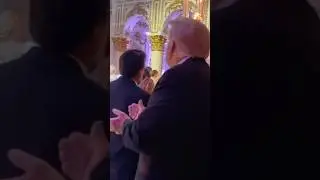 President Donald Trump was spotted dancing with his son, Barron Trump, at a wedding #donaldtrump