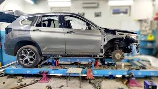 BMW X1. Вытяжка передней стойки.  Если долго мучиться, что-нибудь получиться😎