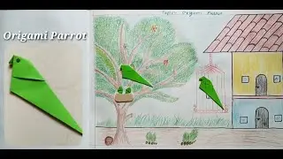 Origami Parrot #Paper Parrot #Parrot craft for kids #Craft Ideas