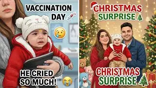 Baby’s Vaccination Day | HE CRIED SO MUCH! 😭 | Christmas Surprise 🎄
