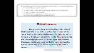 Read the following facts about another unusual hotel in another country Then write a paragraph about