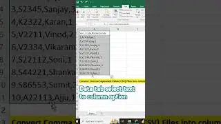 Advance excel  text to column convert csv to column 