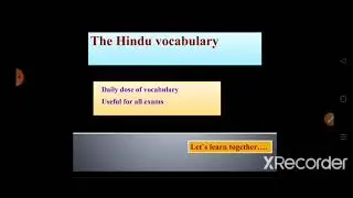 The Hindu Vocabulary /English/ #Jkssb/ #FAA / sub inspector / By Reva 🥰🥰