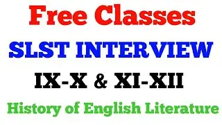 SLST INTERVIEW | FREE CLASS | HISTORY OF ENGLISH LITERATURE | TARGET LITERATURE
