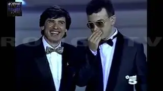 Enrico Ruggeri e Gianni Morandi al Gran Premio Internazionale della TV 1987