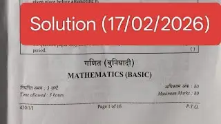 Set -3 basic maths answer key 2026 /class 10 maths solution 2026 /430/1/3/ cbse board exam 2026