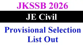 JKSSB JE Civil Cut Off 2026 #JECivil #Result #Cutoff #Jkssb #Shorts