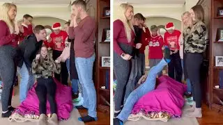 Family Have A Laugh During Hilarious Trust Fall Challenge