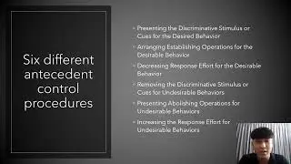 Antecedent Control Procedures