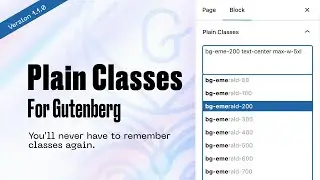 Plain Classes for Gutenberg 1.1.0