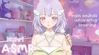꒰ASMR꒱ 🤍 Bunny girl whispering 🩷 it's raining 🌧️ [ mic brushing sounds ]