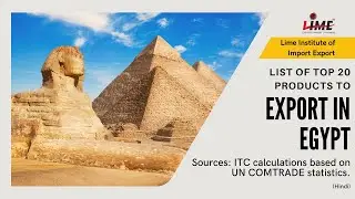 Top 20 Products to Export in Egypt  from India | Best Opportunities in Exports | Lime Institute