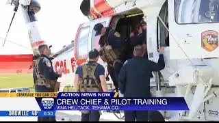 CAL FIRE conducts crew chief and pilot air rescue training at Vina Helitack Base in Tehama County