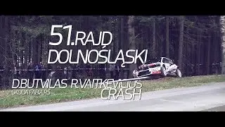 51.RAJD DOLNOŚLĄSKI: D.BUTVILAS R.VAITKEVICIUS | SKODA FABIA R5 | WYPADEK