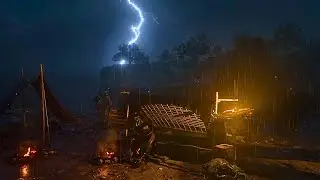 RDR2 ASMR 🌧️ Thunderstorm in the Wild West | Relaxing Rain & Distant Thunder