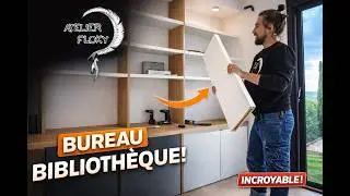 Un Bureau / Biblioth&egrave;que (blanc et ch&ecirc;ne) ... vraiment tr&egrave;s sympa !
