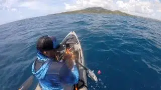 offshore kayak fishing wild mackarel king fish blackfin tuna. Wilderness systems kayak thresher155