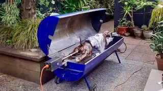 Young Fallow deer, Spit-Roasted at our Cazador Restaurant, Auckland NZ.