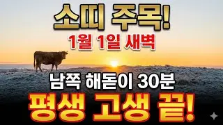 소띠, 1월 1일 새벽 '남쪽 해돋이' 30분만 보면 평생 고생 끝납니다! 2026년 신년운세 황금 대지주 되는 해 🌾 절대 놓치지 마세요
