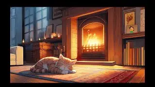 12 Hours | TapDaddy Radio  - cozy cat with fireplace | smooth jazz over 90s hiphop 🎶
