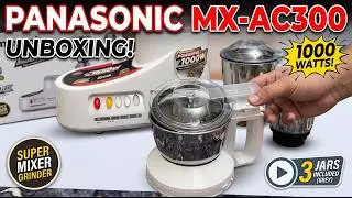 Panasonic MX-AC300, 1000-Watt Super Mixer Grinder with 3 Jars (Grey)