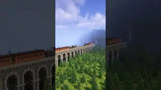 Minecraft Mountain Train Bridge Tutorial Timelapse 🤯