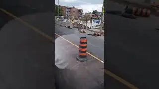 truck  in sinkhole