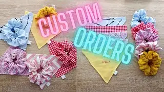 Making CUSTOM ORDER to my dog owners//scrunchies with matching dog bandana!