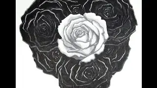 Black and White Roses (Speed Drawing/Copic Coloring)