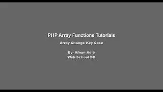PHP Array Functions -02 (Array Change Key Case)