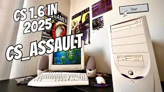 Playing cs_assault in Counter-Strike 1.6 - 2025 Gameplay on a Retro PC Setup