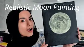 REALISTIC Moon Painting! tips and tricks for beginners #moonpainting #realisticpainting