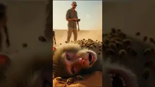 Monkey attacked by bees | A Man and Rescue team saved the Monkey   #monkey #animals #emotionalstory