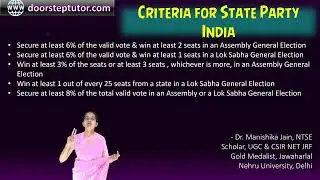 Criteria for Becoming a State Party in India - Important for GS - CSE Prelims 2023 | Polity