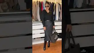 CHIC ALL BLACK WINTER OUTFIT | HOW TO STYLE SATIN SKIRT FOR WINTER | DANIELA ELIZA #fashionideas