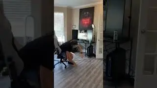 Guy gets hit by pie after being locked to his chair