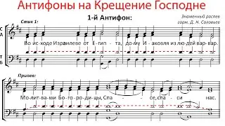 АНТИФОНЫ КРЕЩЕНИЯ ГОСПОДНЯ✨Обиход (в терцию)Знаменный р-в - Теноровая партия