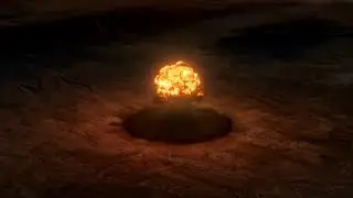 nuclear fusion and human body animation emission - nuclear bomb explosion
